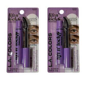 L.A. Colors Lift n Lock Mascara Black Curved Brush 2 Pack